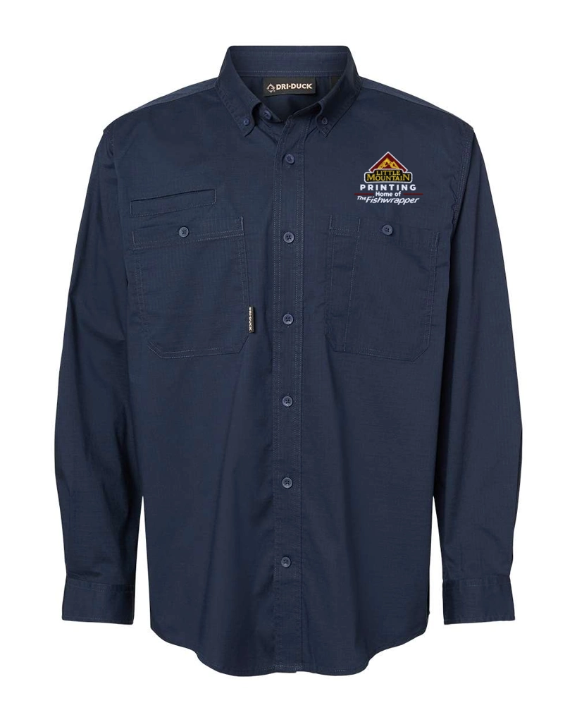 Variant Image for 4450 - DRI DUCK Men's Craftsman Woven Shirt - LMP - 3-Color White - Website Little Mountain Printing