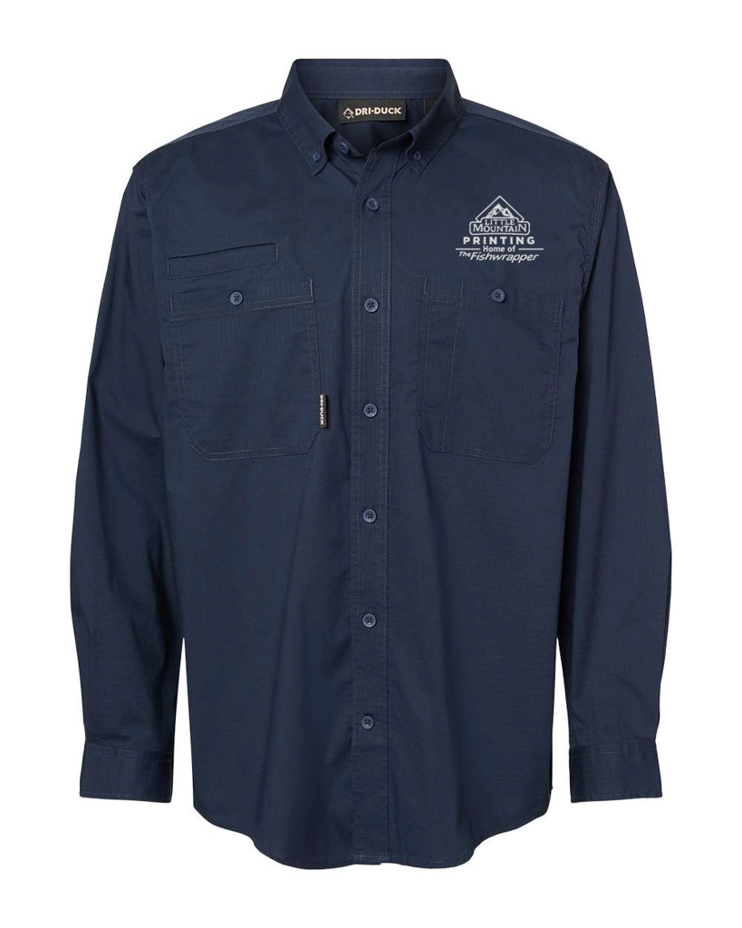 Variant Image for 4450 - DRI DUCK Men's Craftsman Woven Shirt - LMP - 1 Color - White - Website Little Mountain Printing