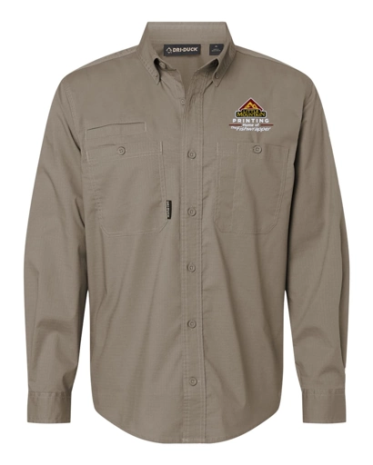 Variant Image for 4450 - DRI DUCK Men's Craftsman Woven Shirt - LMP - 3-Color White - Website Little Mountain Printing