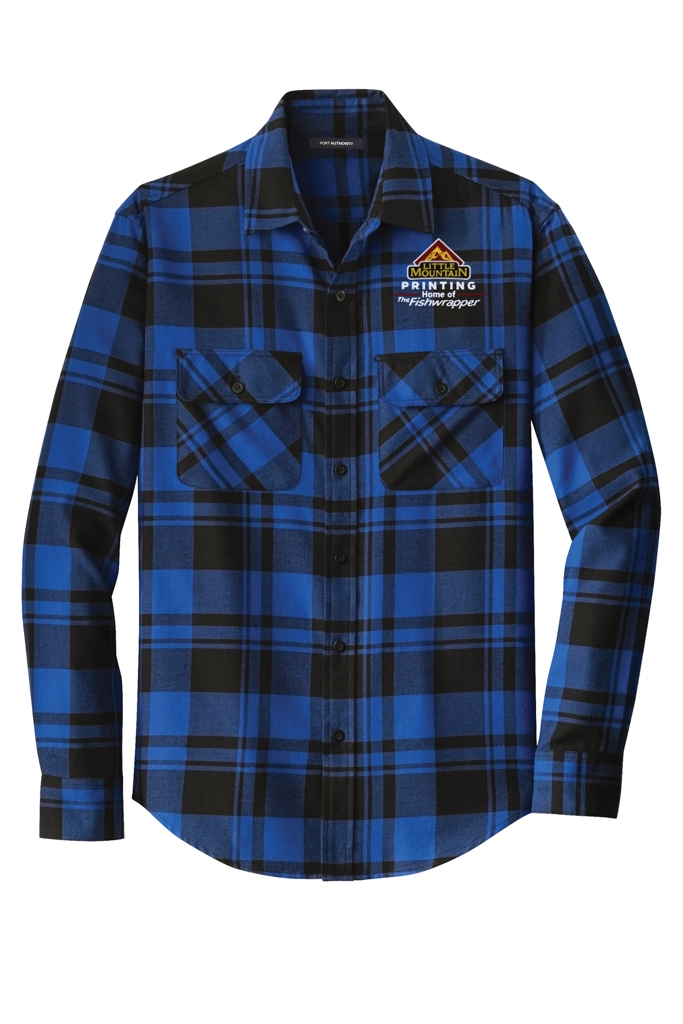 Variant Image for W668 - Port Authority® - Plaid Flannel Shirt - LMP - 3-Color White - Website Little Mountain Printing