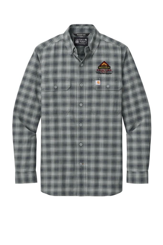 Variant Image for CT107109 - Carhartt® Rugged Flex® Plaid Long Sleeve Shirt - LMP - 3-Color Black - Website Little Mountain Printing