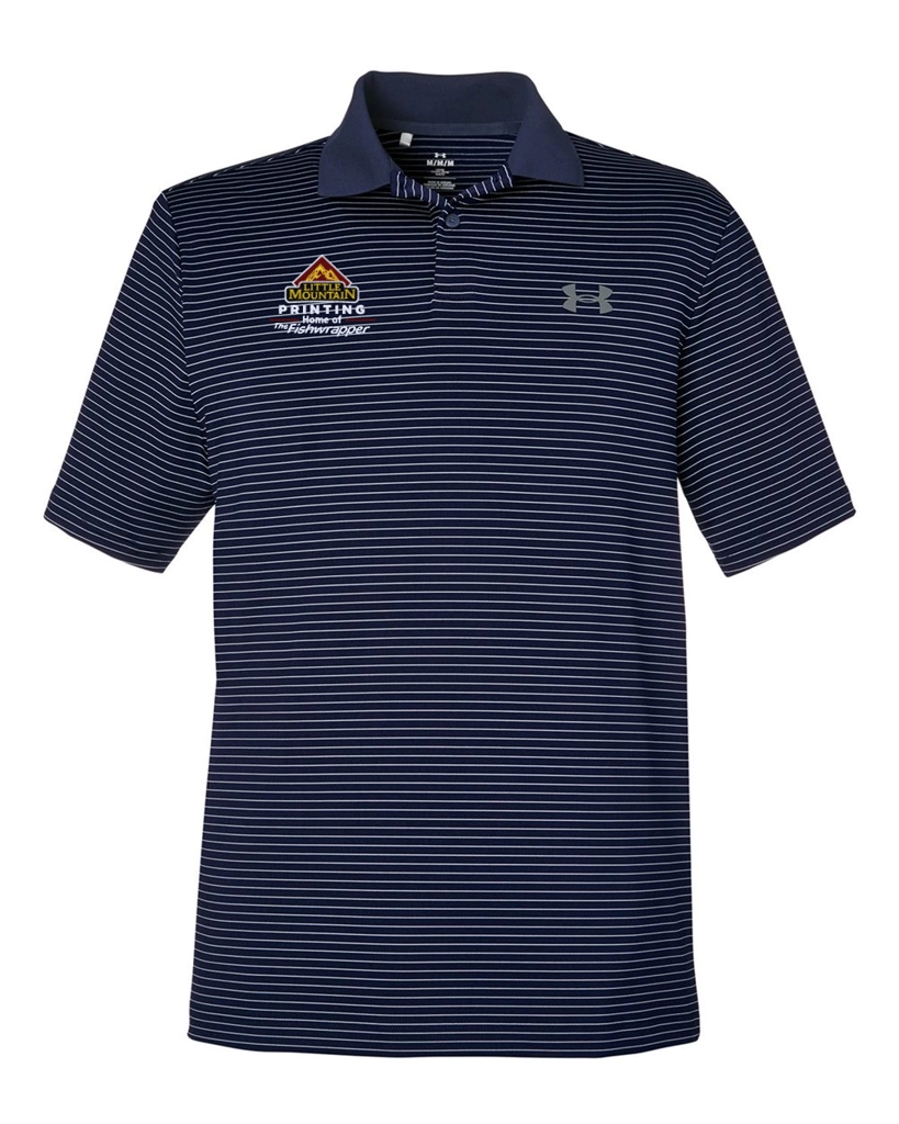 Variant Image for 1377376 - Under Armour Men's 3.0 Striped Perf Polo - LMP - 3-Color White - Website Little Mountain Printing