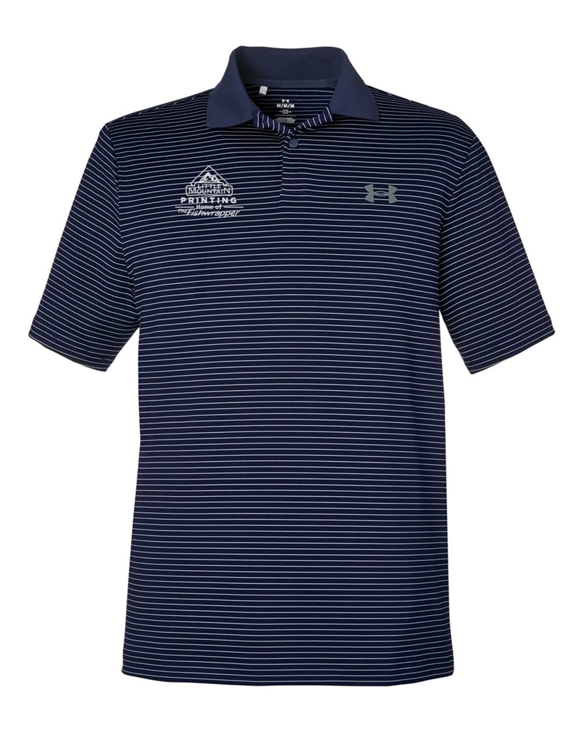 Variant Image for 1377376 - Under Armour Men's 3.0 Striped Perf Polo - LMP - 1 Color - White - Website Little Mountain Printing
