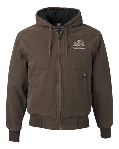 Variant Image for 5020T - DRI DUCK Men's Tall Cheyenne Boulder Cloth™ Hooded Jacket with Tricot Quilt Lining - LMP - 1 Color - White - Website Little Mountain Printing