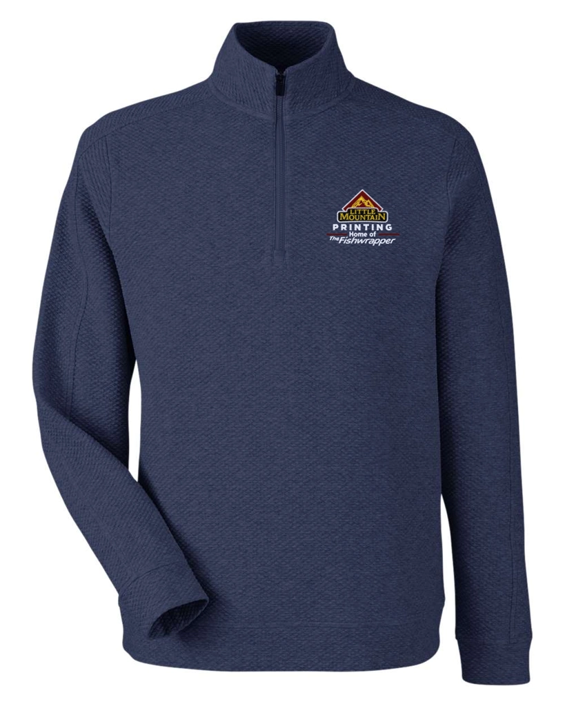 Variant Image for NE725 - North End Men's Spirit Textured Quarter-Zip Pullover  - LMP - 3-Color White - Website Little Mountain Printing