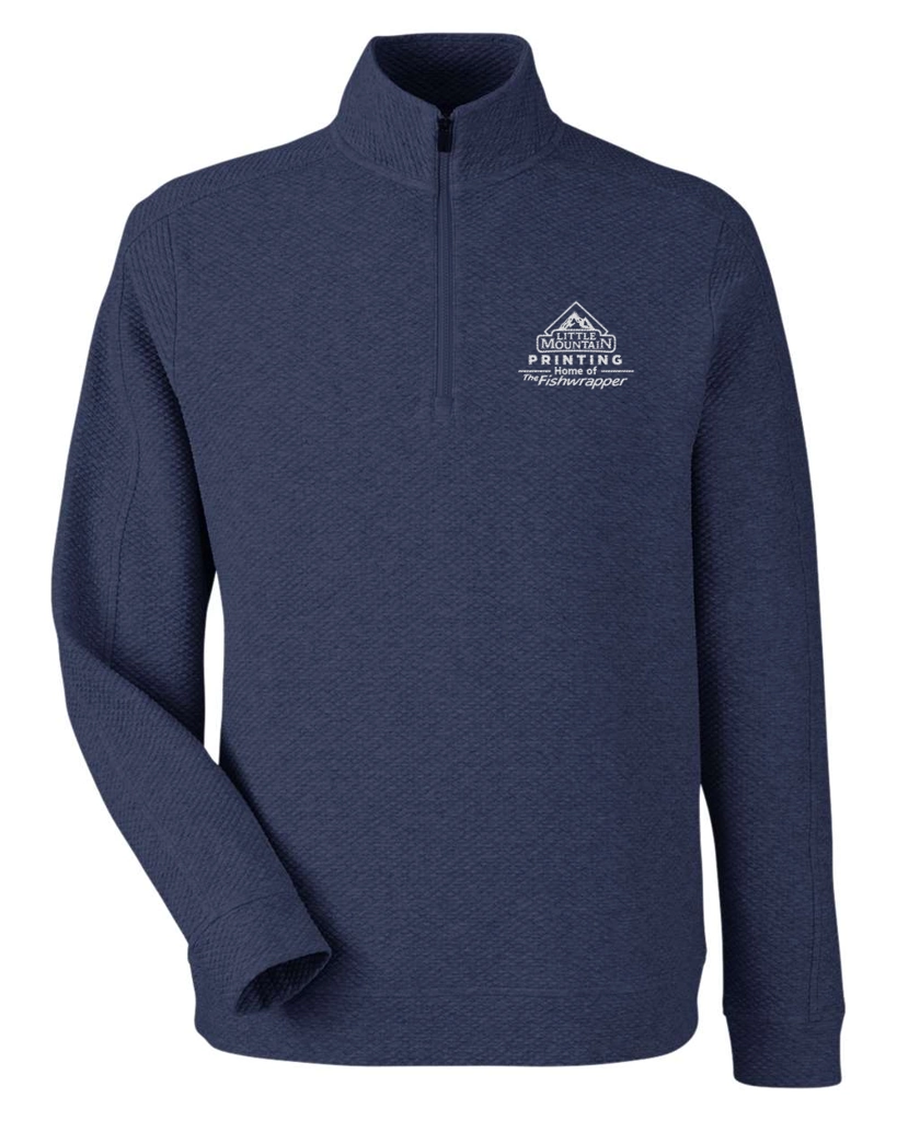 Variant Image for NE725 - North End Men's Spirit Textured Quarter-Zip Pullover  - LMP - 1 Color - White - Website Little Mountain Printing
