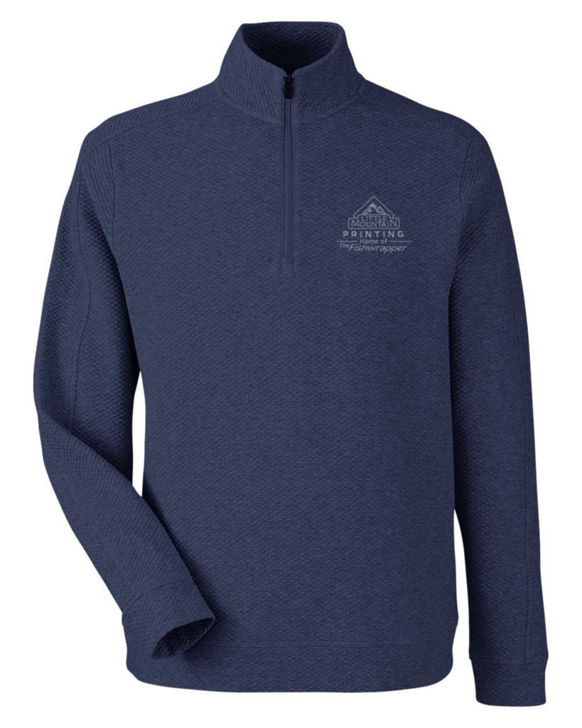 Variant Image for NE725 - North End Men's Spirit Textured Quarter-Zip Pullover  - LMP - 1 Color - Tone on Tone - Website Little Mountain Printing
