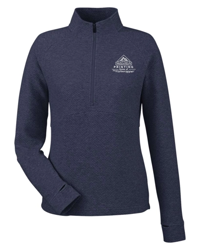 Variant Image for NE725W - North End Women's Spirit Textured Quarter-Zip Pullover - LMP - 1 Color - White - Website Little Mountain Printing