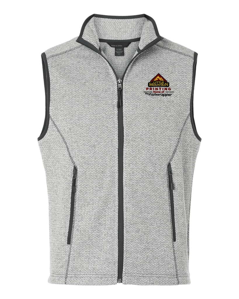 Variant Image for NE731 - North End Men's Jasper Jacquard Fleece Vest - LMP - 3-Color Black - Website Little Mountain Printing