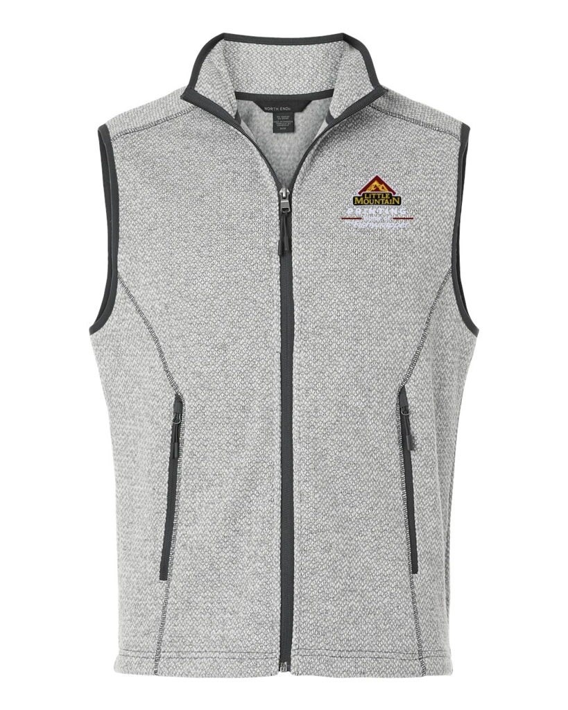 Variant Image for NE731 - North End Men's Jasper Jacquard Fleece Vest - LMP - 3-Color White - Website Little Mountain Printing