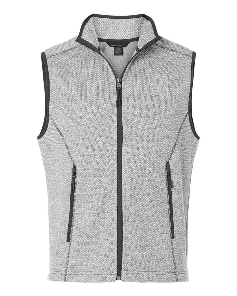 Variant Image for NE731 - North End Men's Jasper Jacquard Fleece Vest - LMP - 1 Color - White - Website Little Mountain Printing