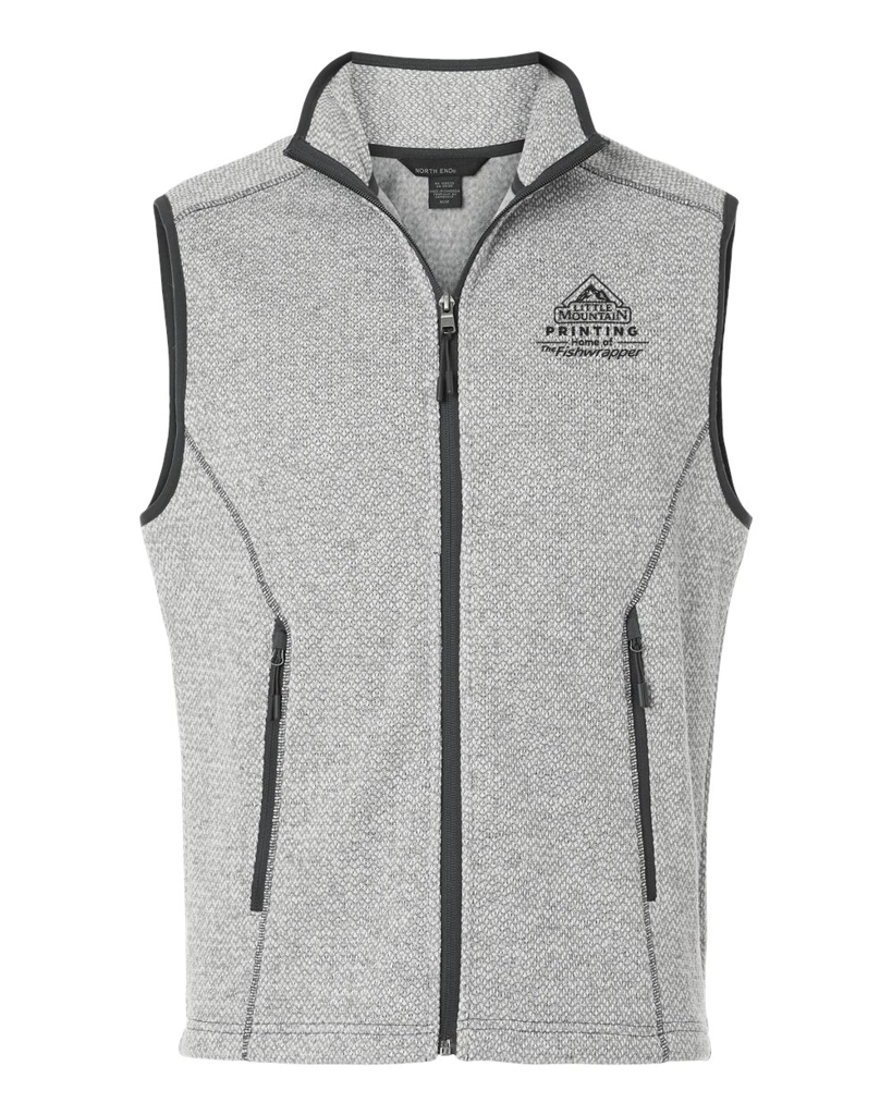 Variant Image for NE731 - North End Men's Jasper Jacquard Fleece Vest - LMP - 1 Color - Black - Website Little Mountain Printing