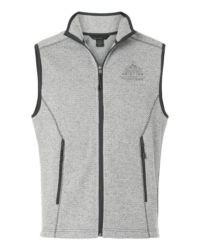 Variant Image for NE731 - North End Men's Jasper Jacquard Fleece Vest - LMP - 1 Color - Tone on Tone - Website Little Mountain Printing