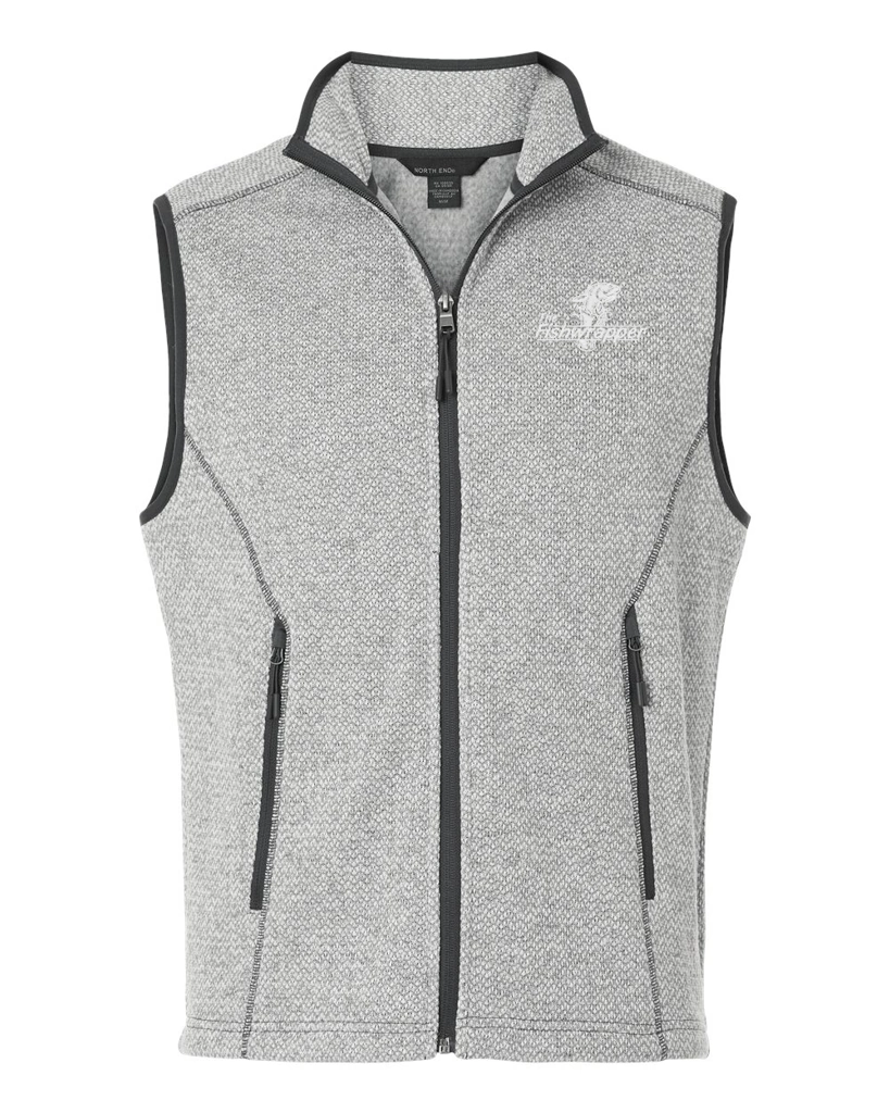 Variant Image for NE731 - North End Men's Jasper Jacquard Fleece Vest - FW - 1 Color White - Website Little Mountain Printing