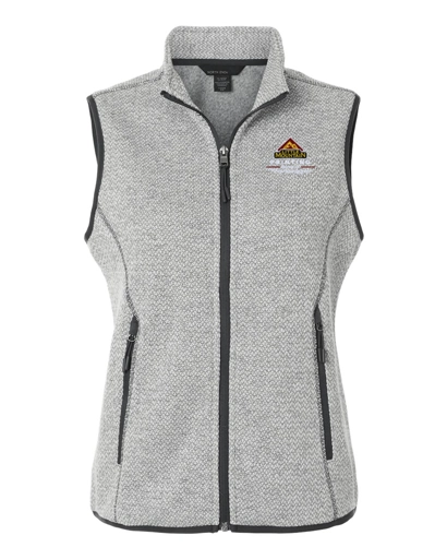Variant Image for NE731W - North End Women's Jasper Jacquard Fleece Vest - LMP - 3-Color White - Website Little Mountain Printing