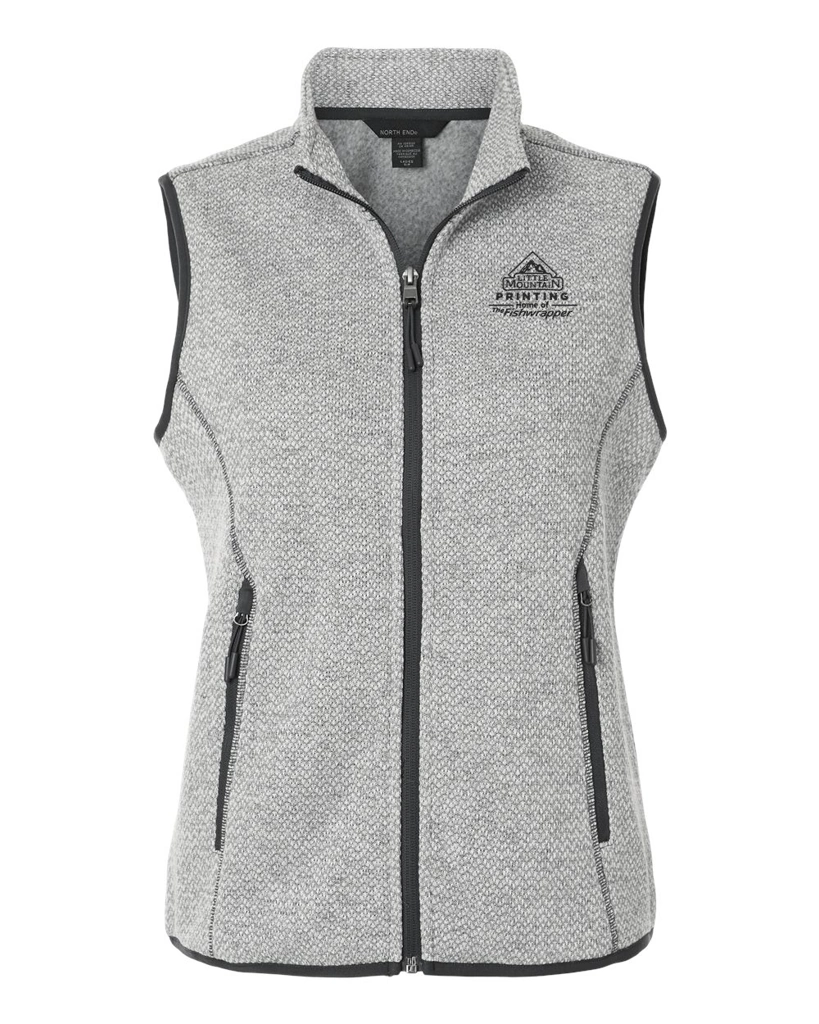 Variant Image for NE731W - North End Women's Jasper Jacquard Fleece Vest - LMP - 1 Color - Black - Website Little Mountain Printing