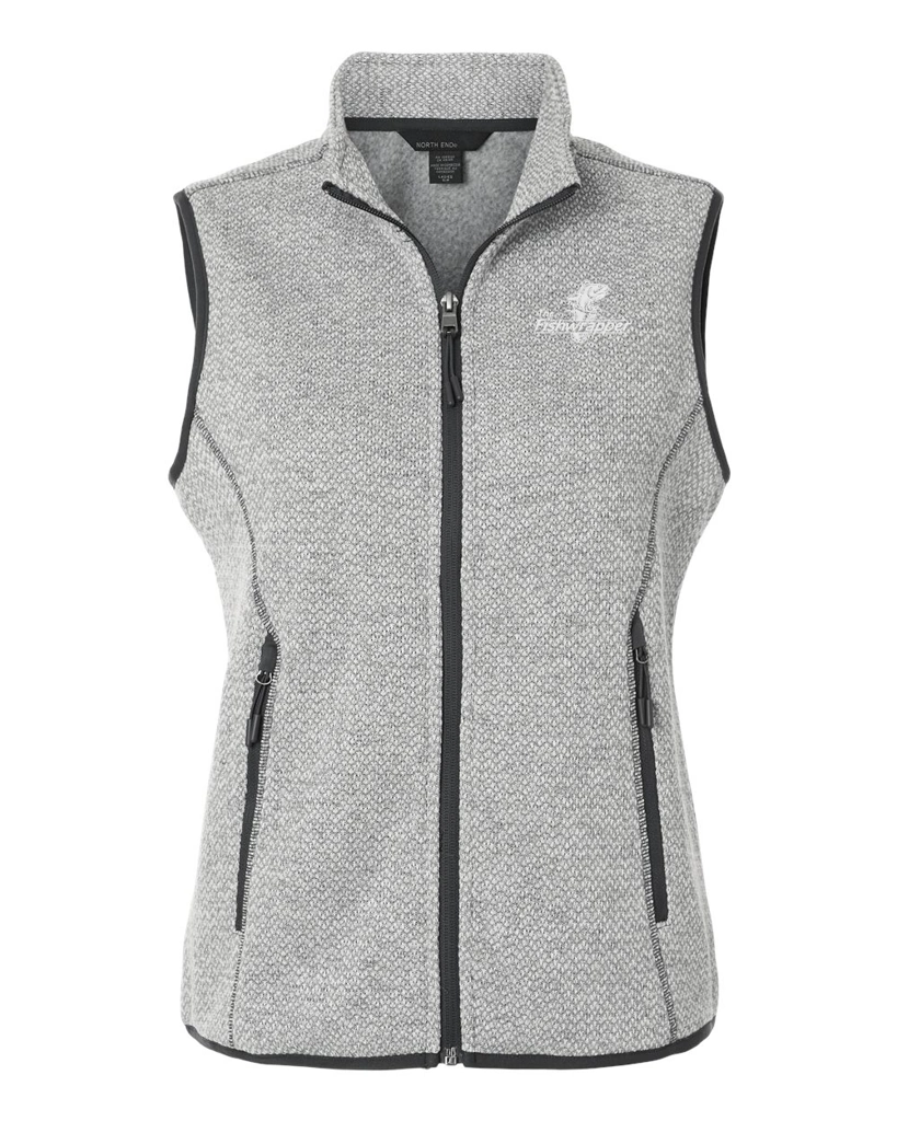 Variant Image for NE731W - North End Women's Jasper Jacquard Fleece Vest - FW - 1 Color White - Website Little Mountain Printing