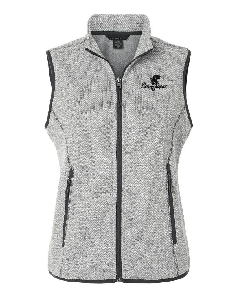 Variant Image for NE731W - North End Women's Jasper Jacquard Fleece Vest - FW - 1 Color Black - Website Little Mountain Printing