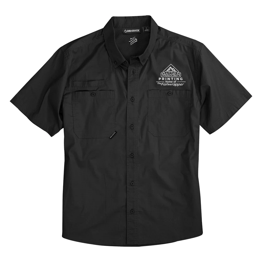 Variant Image for 4451 - DRI DUCK Men's Craftsman Woven Short Sleeve Shirt - LMP - 1 Color - White - Website Little Mountain Printing