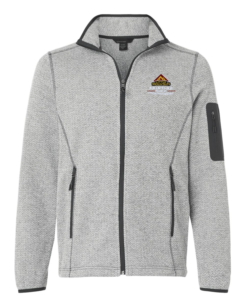 Variant Image for NE730 - North End Men's Jasper Full-Zip Fleece Jacket - LMP - 3-Color White - Website Little Mountain Printing