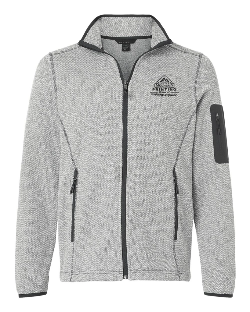 Variant Image for NE730 - North End Men's Jasper Full-Zip Fleece Jacket - LMP - 1 Color - Black - Website Little Mountain Printing