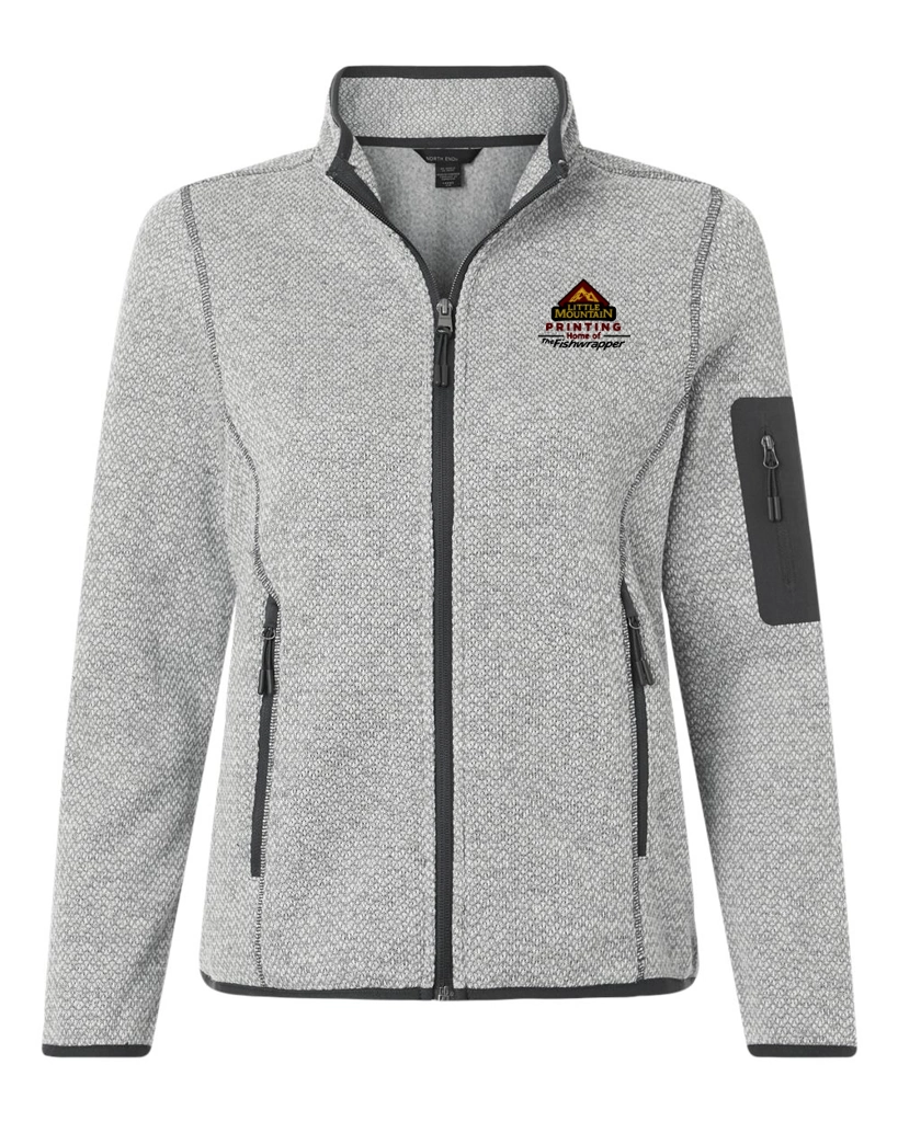 Variant Image for NE730W - North End Women's Jasper Full-Zip Fleece Jacket - LMP - 3-Color Black - Website Little Mountain Printing