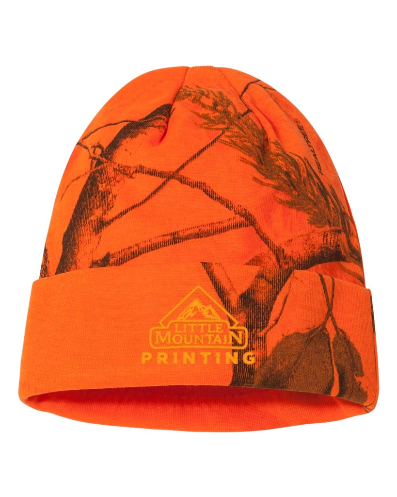 Variant Image for LCB12 - Kati 12" Licensed Camo Cuffed Beanie - LMP Only - Orange E - Website Little Mountain Printing