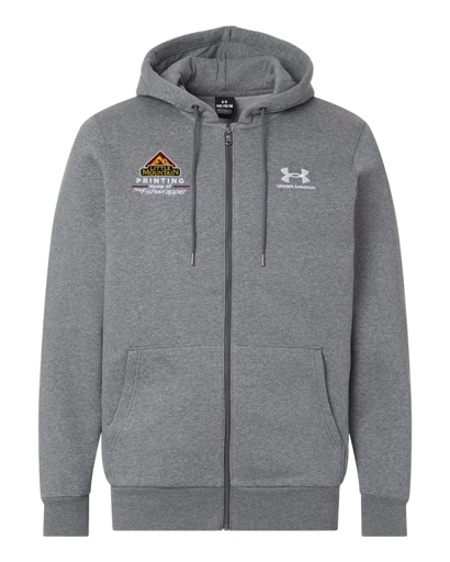 Variant Image for 1373881 - Under Armour Men's Icon Fleece Hooded Full-Zip - LMP - 3-Color White - Website Little Mountain Printing