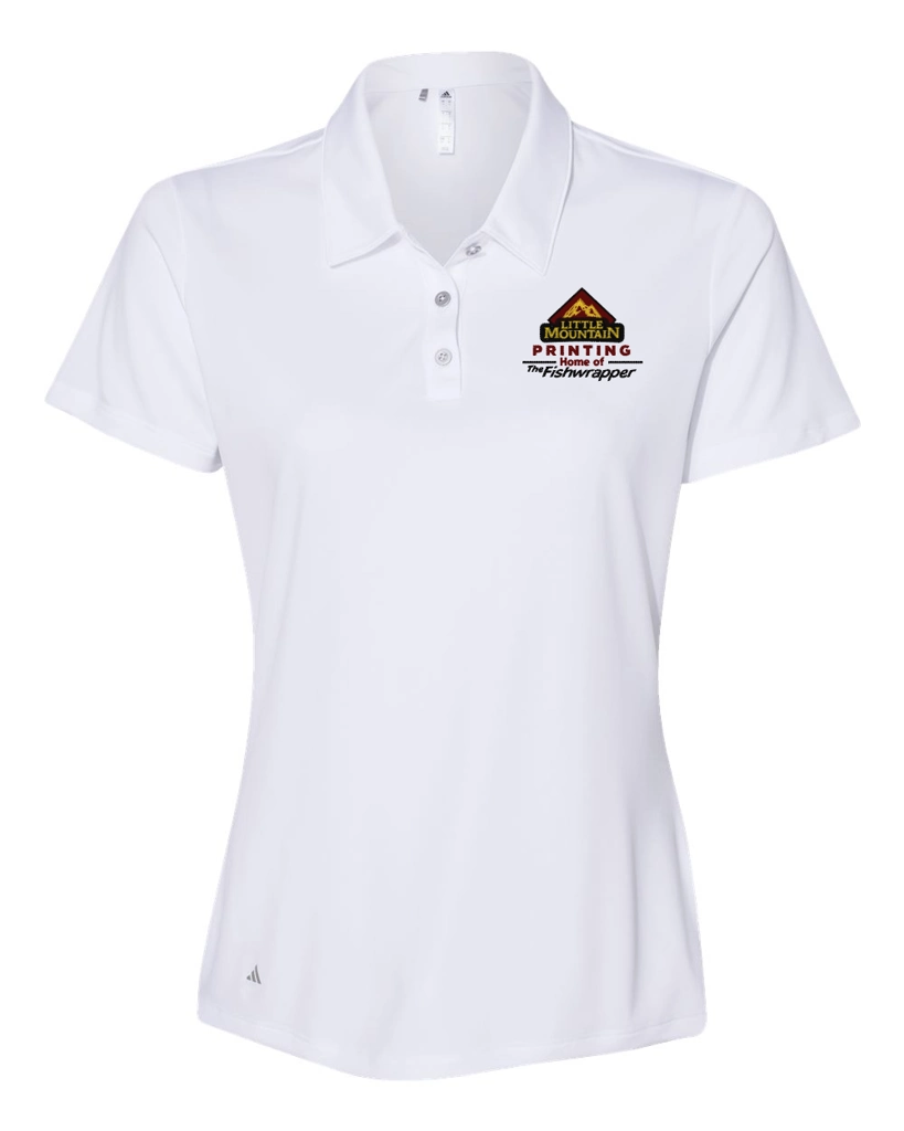 Variant Image for A231 - Adidas Women's Performance Polo - LMP - 3-Color Black - Website Little Mountain Printing