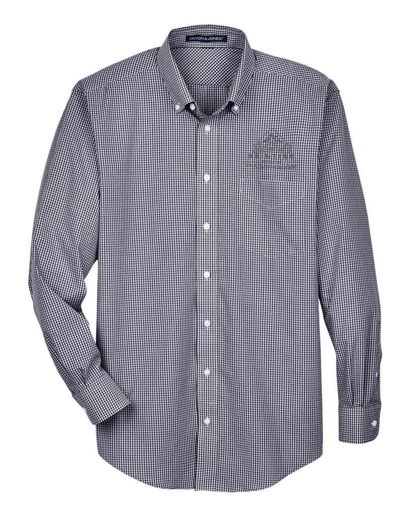 Variant Image for D640 - Devon & Jones Men's Crown Collection® Gingham Check Woven Dress Shirt - LMP - 1 Color - Tone on Tone - Website Little Mountain Printing