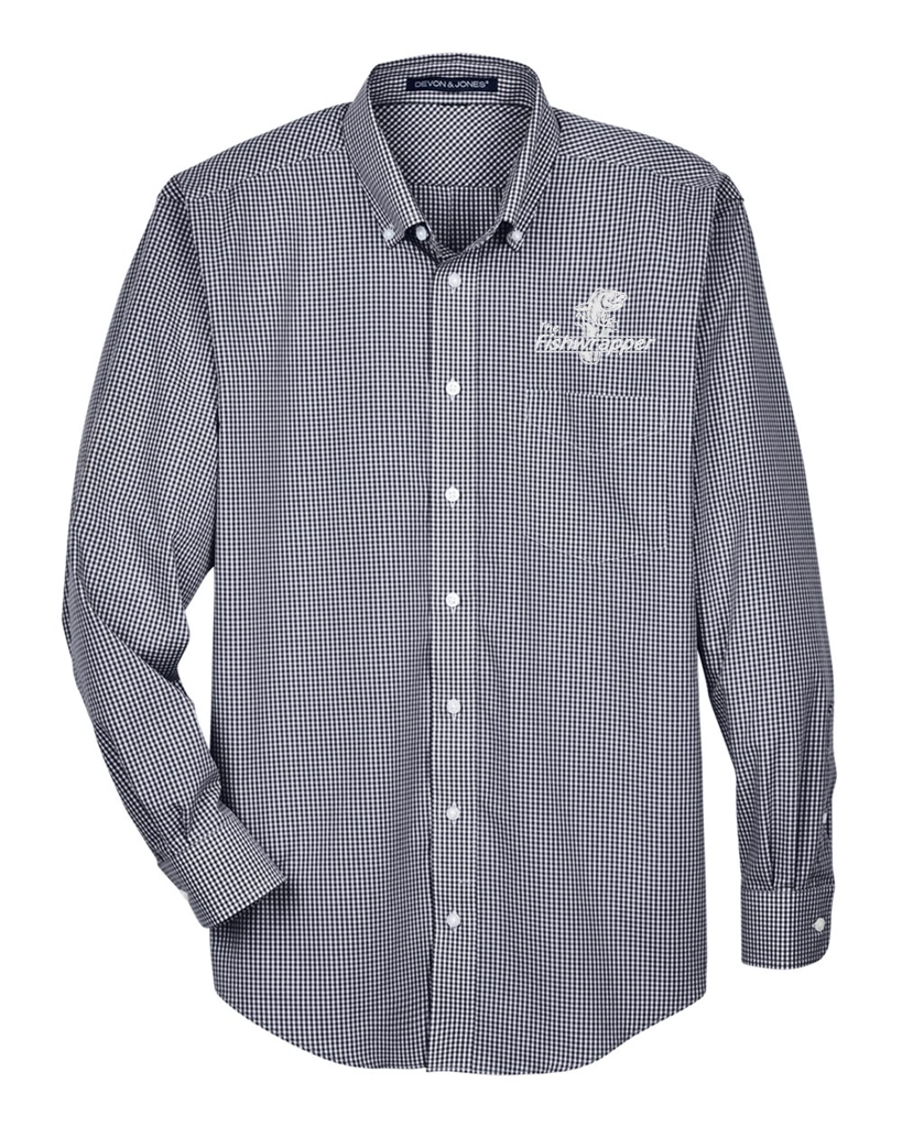 Variant Image for D640 - Devon & Jones Men's Crown Collection® Gingham Check Woven Dress Shirt - FW - 1 Color White - Website Little Mountain Printing