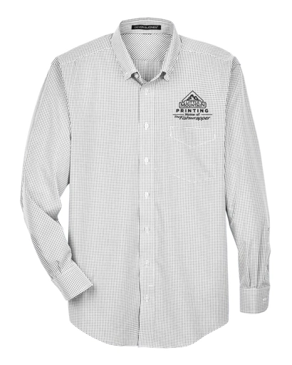 Variant Image for D640 - Devon & Jones Men's Crown Collection® Gingham Check Woven Dress Shirt - LMP - 1 Color - Black - Website Little Mountain Printing