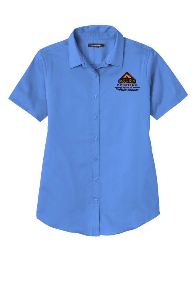 Variant Image for LW809 - Port Authority® Women's Short Sleeve SuperPro React ™ Twill Shirt - LMP - 3-Color Black - Website Little Mountain Printing