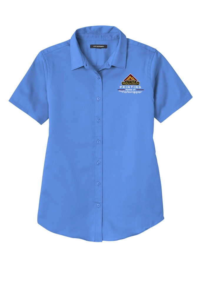 Variant Image for LW809 - Port Authority® Women's Short Sleeve SuperPro React ™ Twill Shirt - LMP - 3-Color White - Website Little Mountain Printing