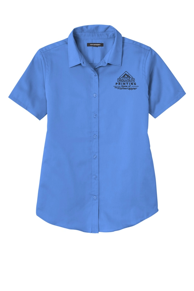 Variant Image for LW809 - Port Authority® Women's Short Sleeve SuperPro React ™ Twill Shirt - LMP - 1 Color - Black - Website Little Mountain Printing