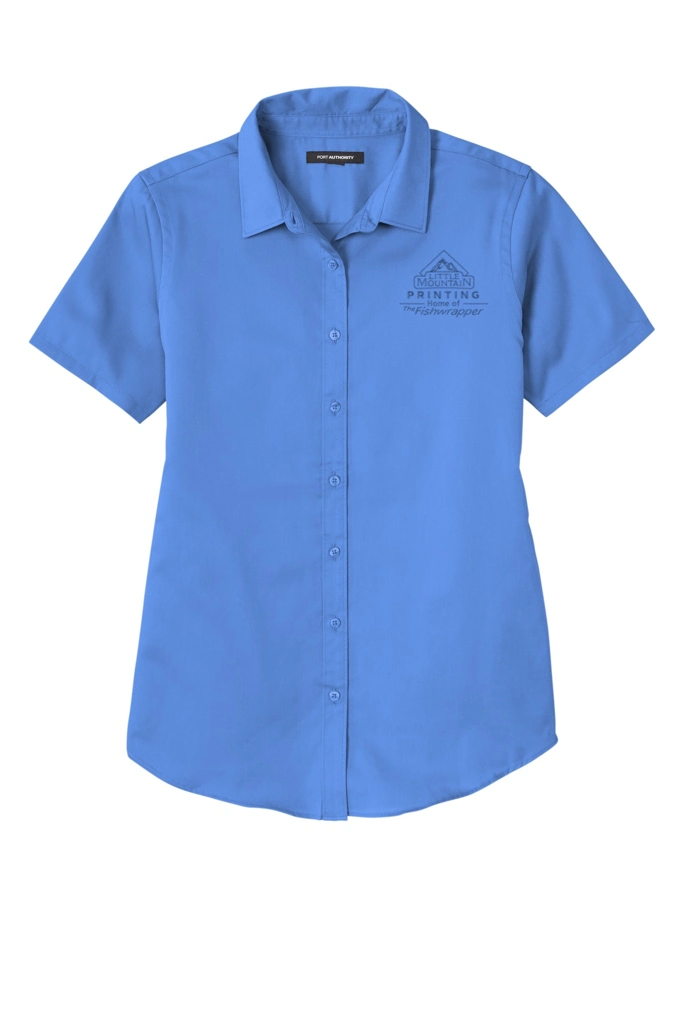 Variant Image for LW809 - Port Authority® Women's Short Sleeve SuperPro React ™ Twill Shirt - LMP - 1 Color - Tone on Tone - Website Little Mountain Printing
