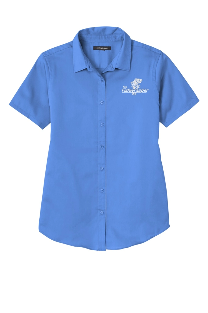 Variant Image for LW809 - Port Authority® Women's Short Sleeve SuperPro React ™ Twill Shirt - FW - 1 Color White - Website Little Mountain Printing