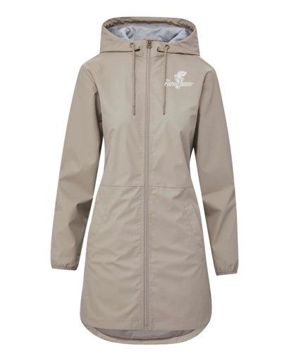 Variant Image for W193910 - MV Sport Women's Vintage Hooded Rain Jacket - FW - 1 Color White - Website Little Mountain Printing