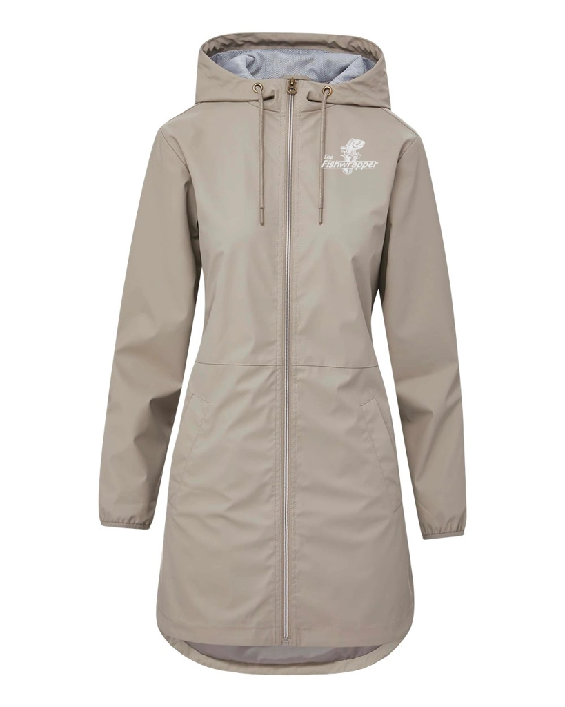 Variant Image for W193910 - MV Sport Women's Vintage Hooded Rain Jacket - FW - 1 Color White - Website Little Mountain Printing