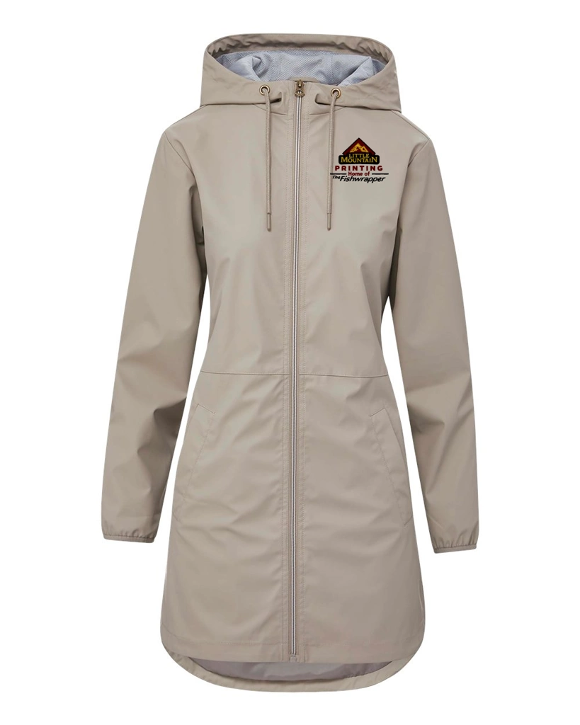 Variant Image for W193910 - MV Sport Women's Vintage Hooded Rain Jacket - LMP - 3-Color Black - Website Little Mountain Printing