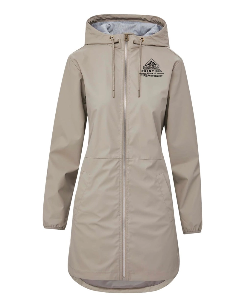 Variant Image for W193910 - MV Sport Women's Vintage Hooded Rain Jacket - LMP - 1 Color - Black - Website Little Mountain Printing