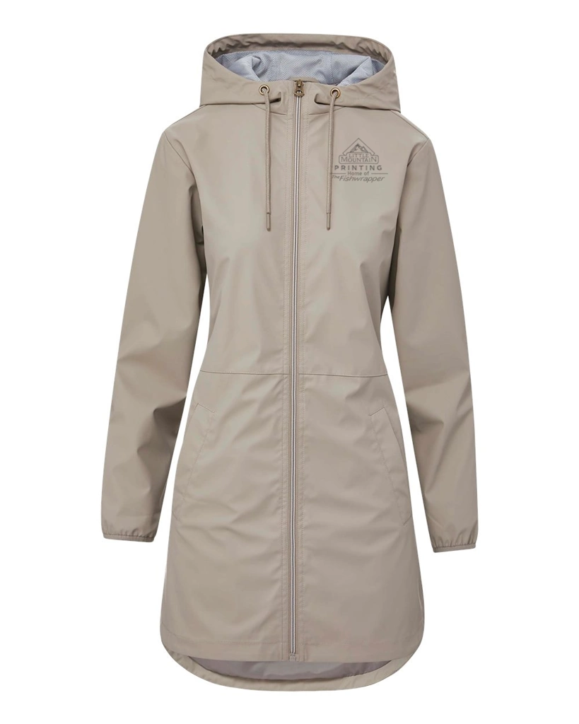 Variant Image for W193910 - MV Sport Women's Vintage Hooded Rain Jacket - LMP - 1 Color - Tone on Tone - Website Little Mountain Printing