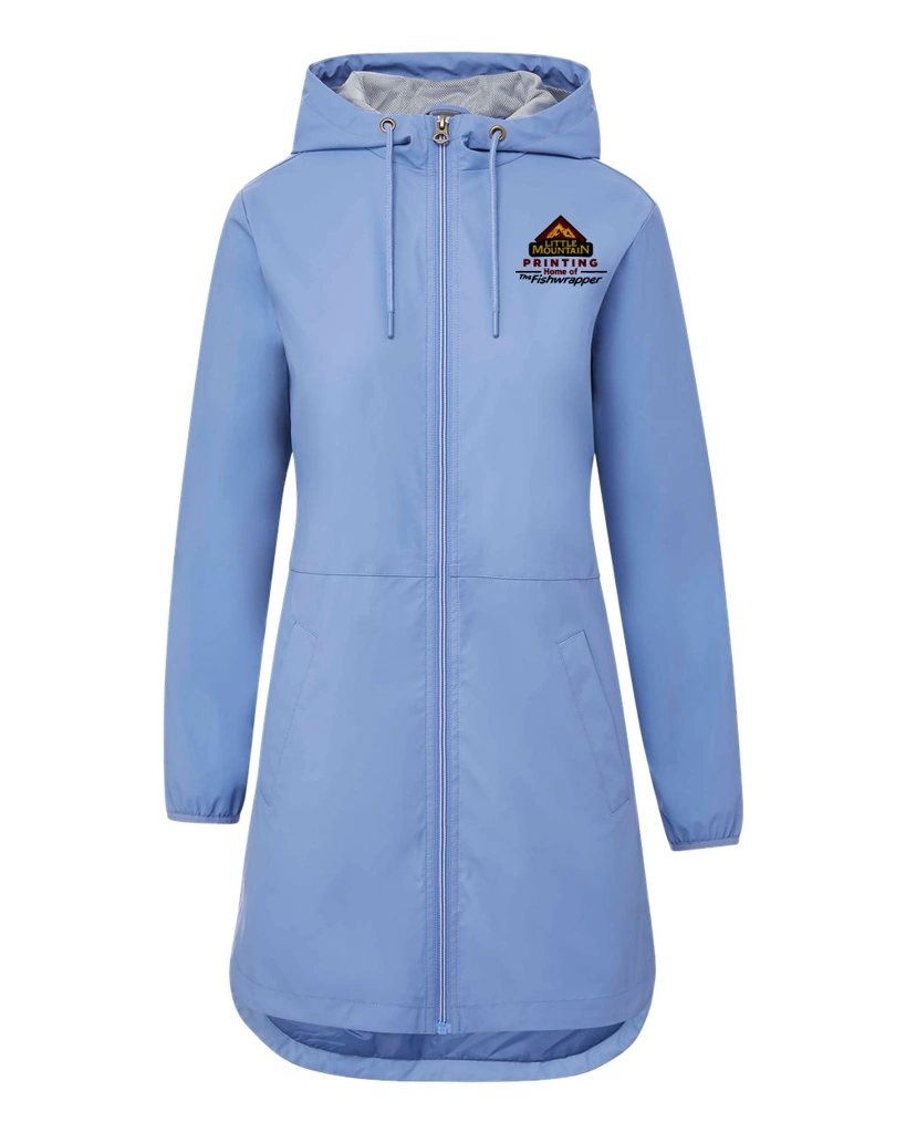 Variant Image for W193910 - MV Sport Women's Vintage Hooded Rain Jacket - LMP - 3-Color Black - Website Little Mountain Printing
