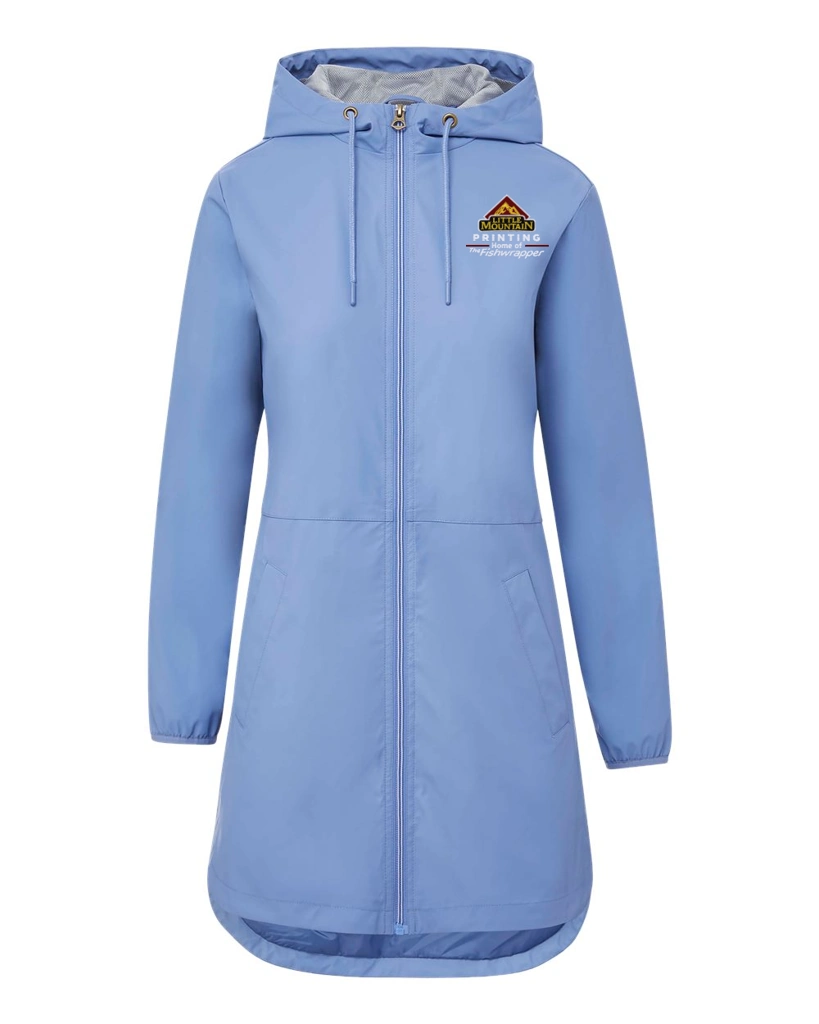 Variant Image for W193910 - MV Sport Women's Vintage Hooded Rain Jacket - LMP - 3-Color White - Website Little Mountain Printing