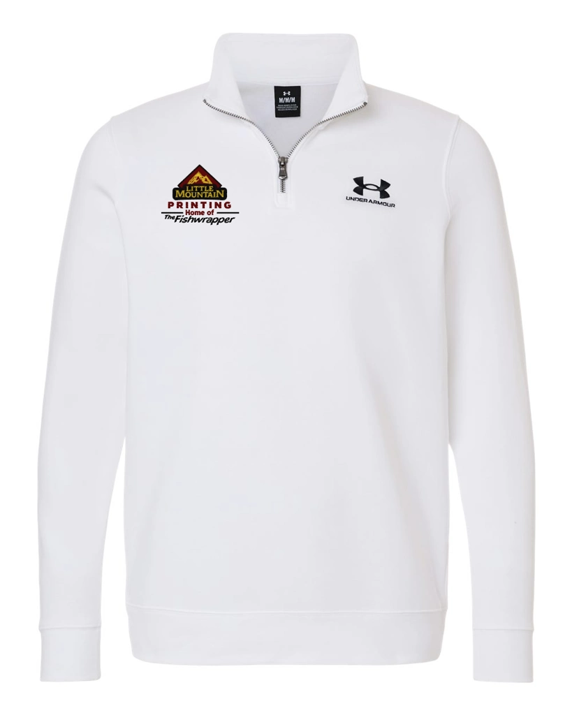Variant Image for 6012710 - Under Armour Men's Icon Fleece Quarter-Zip Pullover - LMP - 3-Color Black - Website Little Mountain Printing