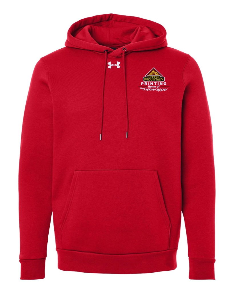 Variant Image for 6014161 - Under Armour Men's Team Icon Fleece Hooded Sweatshirt - LMP - 3-Color White - Website Little Mountain Printing