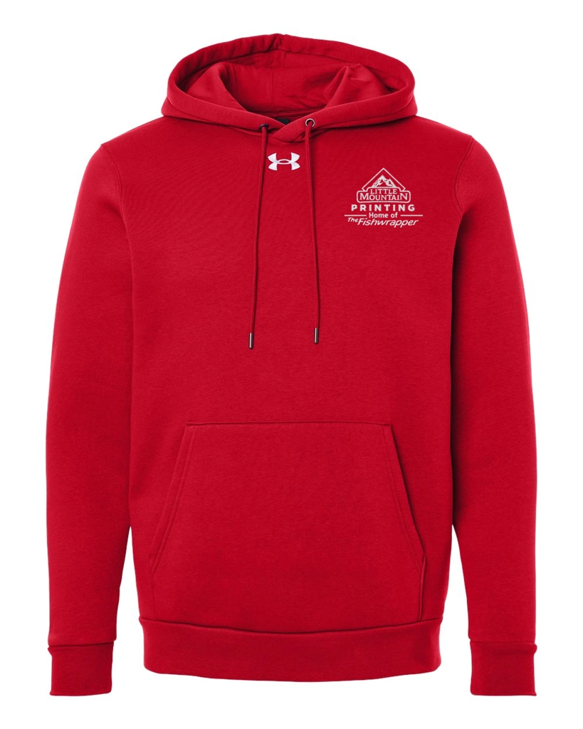 Variant Image for 6014161 - Under Armour Men's Team Icon Fleece Hooded Sweatshirt - LMP - 1 Color - White - Website Little Mountain Printing