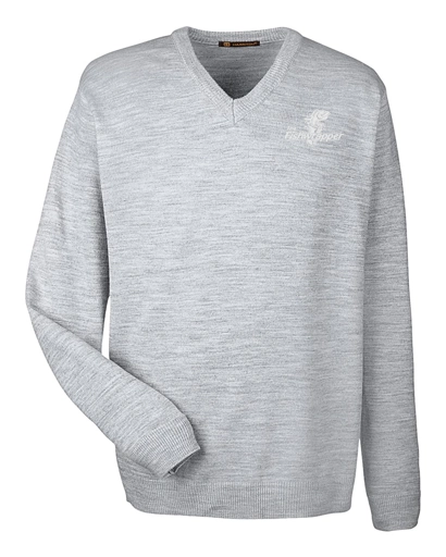 Variant Image for M420 - Harriton Men's Pilbloc™ V-Neck Sweater  - FW - 1 Color White - Website Little Mountain Printing