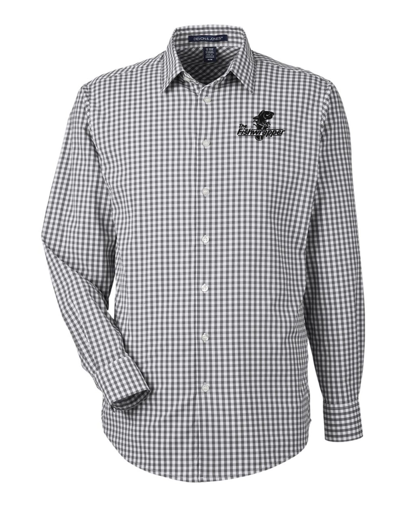 Variant Image for DG536 - Devon & Jones Men's CrownLux Performance® Gingham Dress Shirt - FW - 1 Color Black - Website Little Mountain Printing