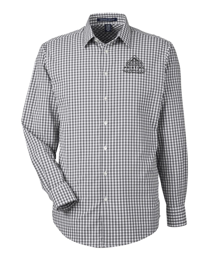 Variant Image for DG536 - Devon & Jones Men's CrownLux Performance® Gingham Dress Shirt - LMP - 1 Color - Black - Website Little Mountain Printing
